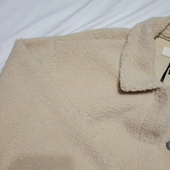 NWT Blank NYC Oversized Sherpa Fleece Teddy Jacket in Cream/Ivory, Size XL. - Picture 11 of 14